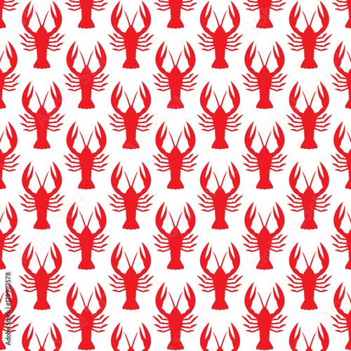 Crawfish vector pattern background icon