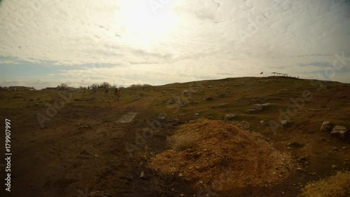 a wasteland close to the border between Turkey and Syria photo