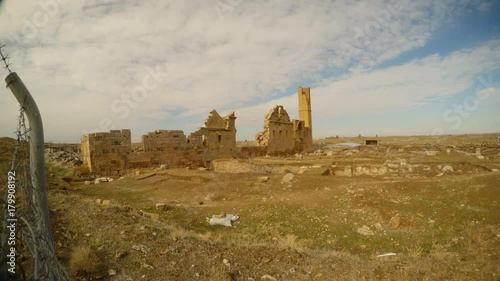 remains of the minaret, ruins of Date Harran University South of Turkey, border with Syria, East of Turkey, border with Syria photo