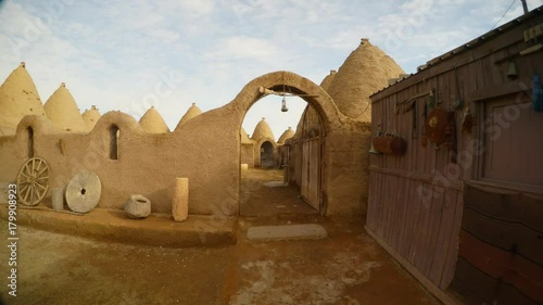 ancient clay Arabic buildings, close to the border between Turkey and Syria photo