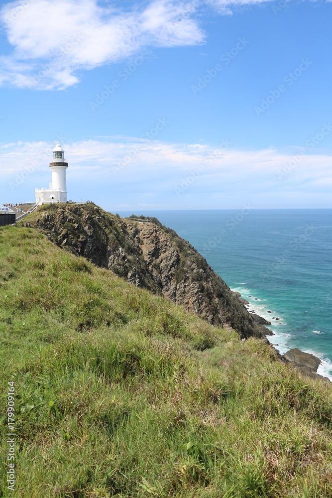 The white Cape Byron Light in New South Wales, Australia