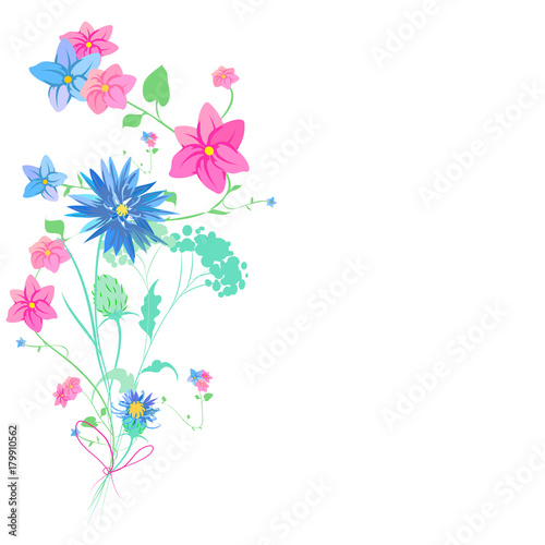 Beautiful wildflowers, bouquet, isolated  on a white © aboard