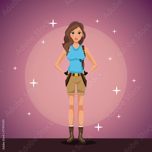 Woman cosplay style icon vector illustration graphic design
