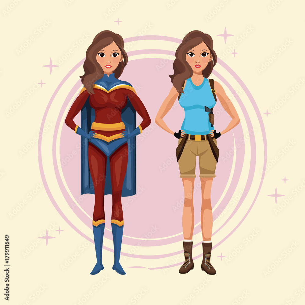 Women cosplay style icon vector illustration graphic design