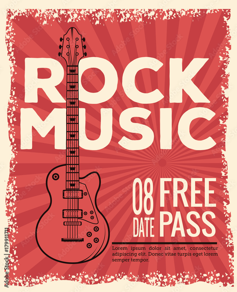Plakat Rockowa musica festiwalu ulotki ikony wektorowy ilustracyjny graficzny projekt