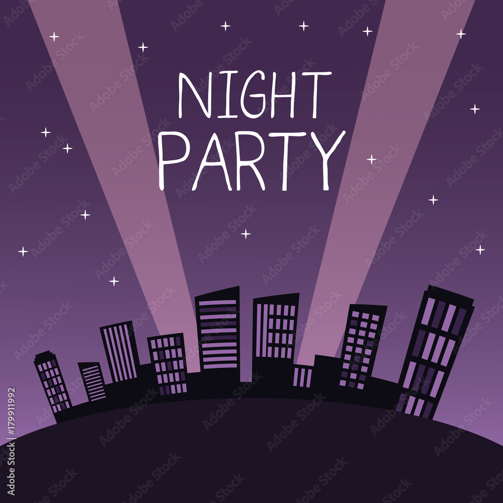City night party icon vector illustration graphic design - obrazy, fototapety, plakaty 