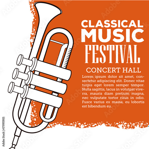 Canvas Print Classical music festival flyer icon vector illustration graphic design