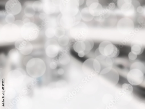 Blur with bokeh light white abstract background.