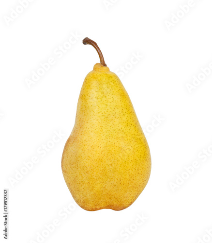 pears isolated on white background. ripe yellow pear