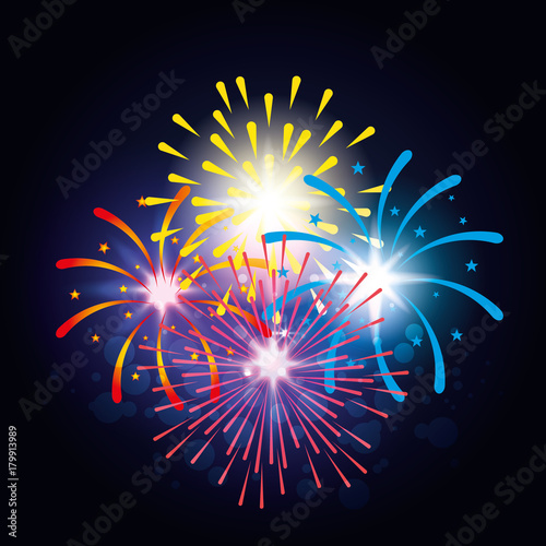 decorative fireworks explosions poster