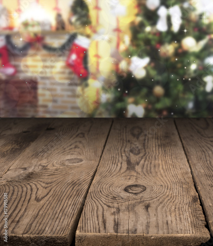 Creative Christmas layout from old wooden
