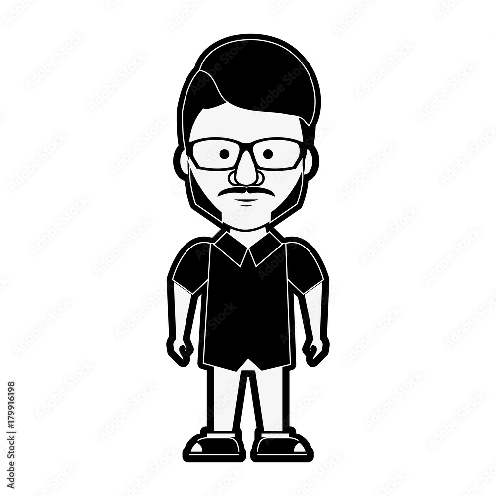 Hipster man cartoon icon vector illustration graphic design