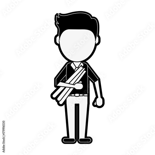 Architect faceless avatar icon vector illustration graphic design