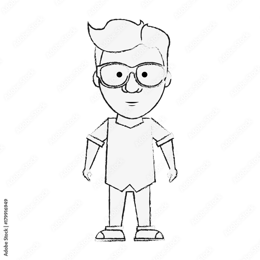 Hipster man cartoon icon vector illustration graphic design Hipster man cartoon icon vector illustration graphic design