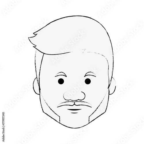 Hipster face cartoon icon vector illustration graphic design