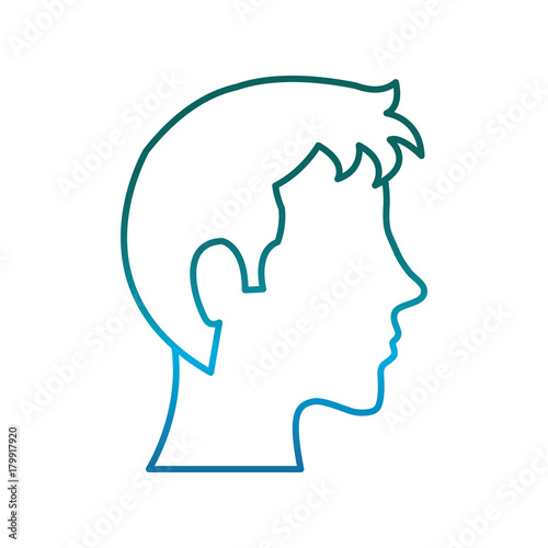 man head icon over white background vector illustration