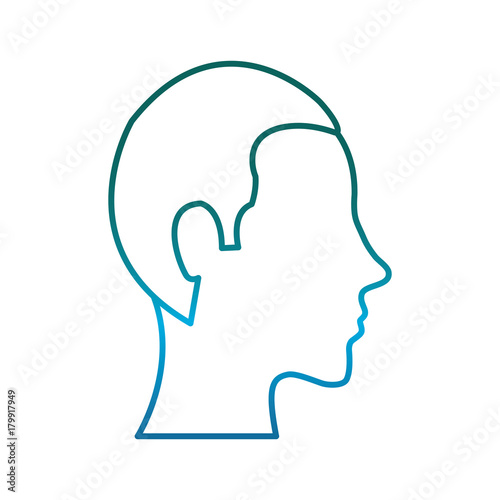 man head icon over white background vector illustration