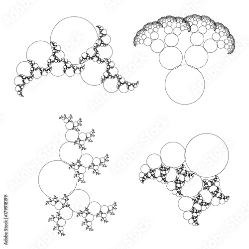 Flat Vector Computer Generated  Annular Fractal - Generative Art 