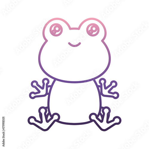 cute frog icon over white background vector illustration