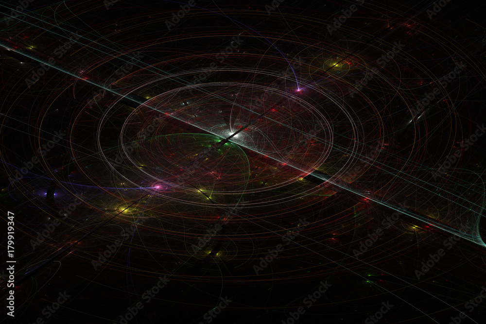 Fototapeta premium Fractal art background for creative design. Abstract fractal. Decoration for wallpaper desktop, poster, cover booklet, card. Psychedelic. Print for clothes, t-shirt. Magic graphics.