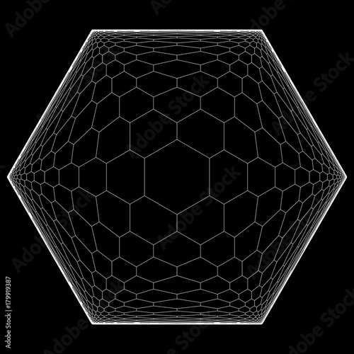 Honeycomb Displacement - Optical Illusion - Fractal Vector Illustration