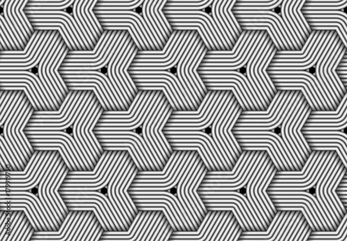 Vector hexagonal seamless pattern of woven fiber.