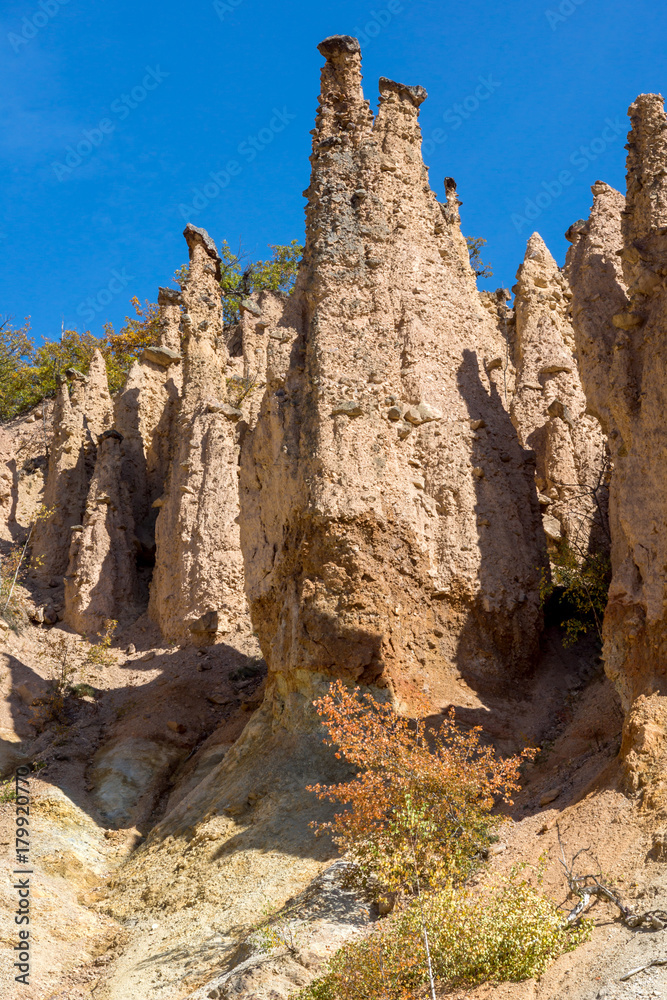 Obraz premium Amazing Autumn Landscape of Rock Formation Devil's town in Radan Mountain, Serbia