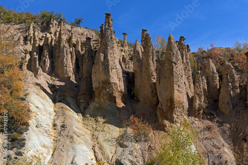 Amazing Autumn Landscape of Rock Formation Devil's town in Radan Mountain, Serbia