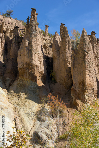 Amazing Autumn Landscape of Rock Formation Devil's town in Radan Mountain, Serbia