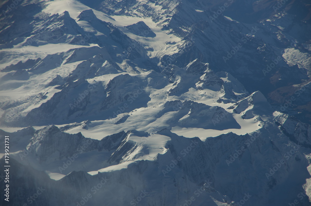 Aerial view of the glacier of Aletsch