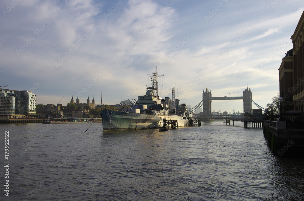 The Tower Bridge and the HMS Belfast The Tower Bridge and the HMS Belfast