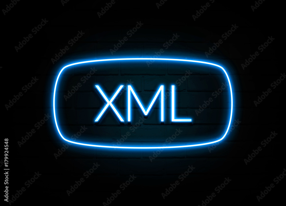 Xml - colorful Neon Sign on brickwall Xml - colorful Neon Sign on brickwall