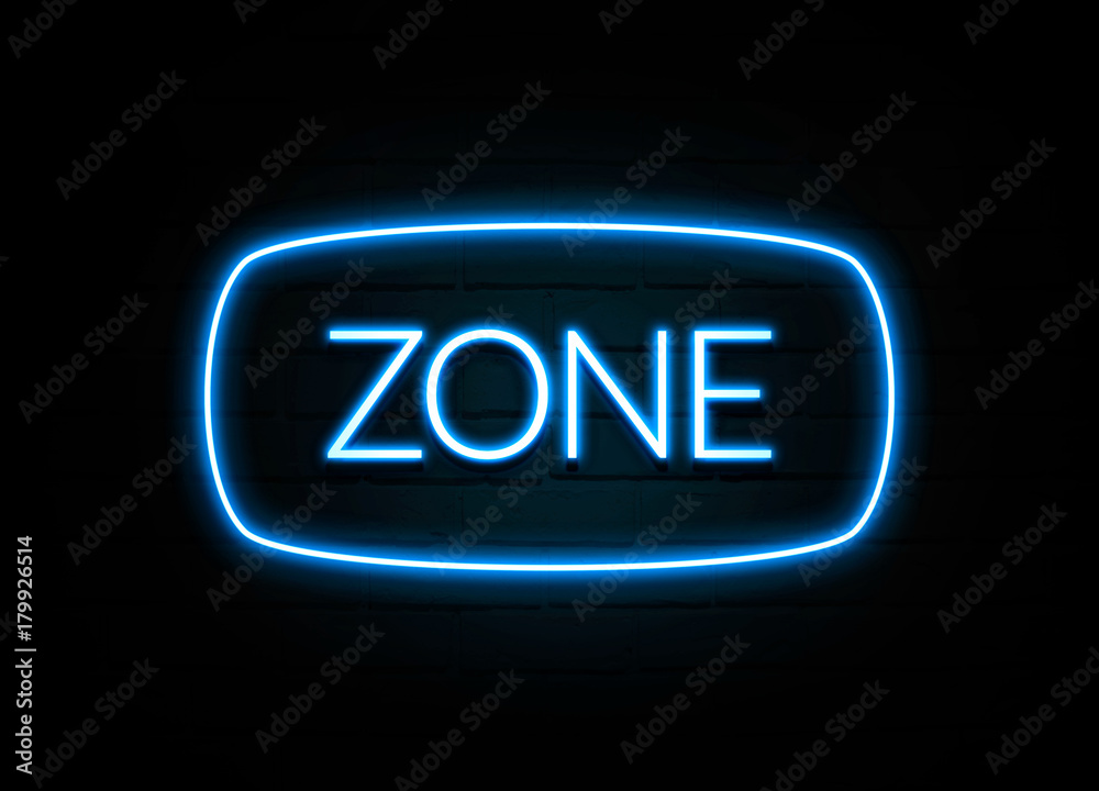Zone - colorful Neon Sign on brickwall Zone - colorful Neon Sign on brickwall
