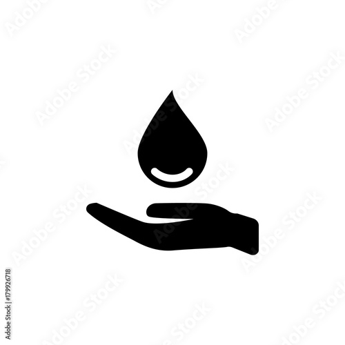 hand with oil drop icon. Finance elements. Premium quality graphic design. Simple icon for websites, web design, mobile app, info graphics