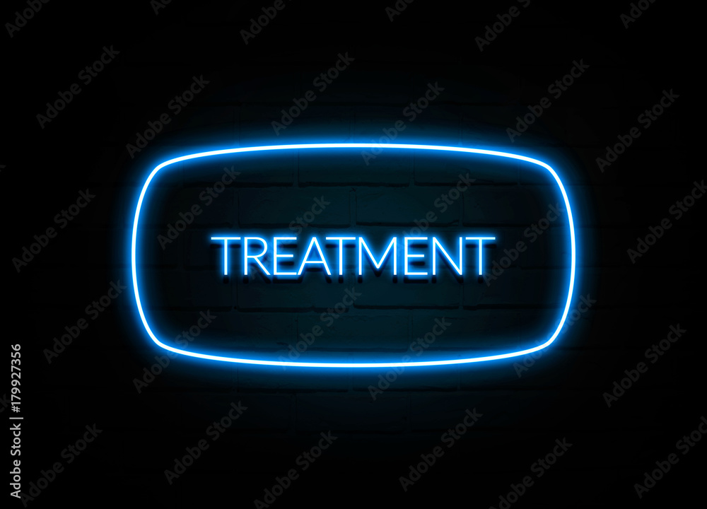 Treatment  - colorful Neon Sign on brickwall
