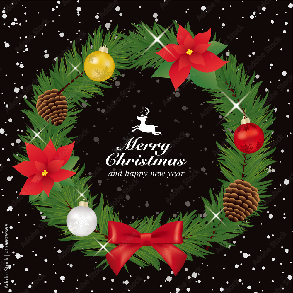 クリスマスリースのフレーム素材 Stock ベクター Adobe Stock クリスマスリースのフレーム素材 Stock ベクター Adobe Stock