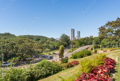 Twin towers of Central Park in Caracas, Venezuela, on a sunny day, from Venezuela Square
