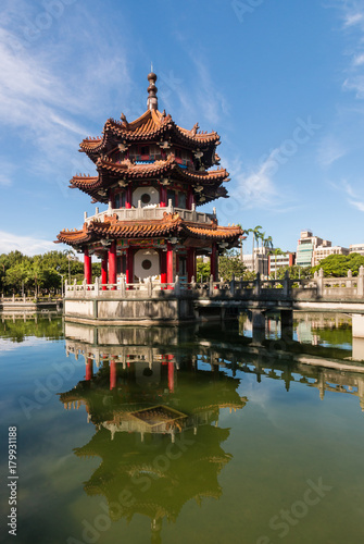 Chinese style pagoda at 228 Peace Memorial Park in Taipei, Taiwan