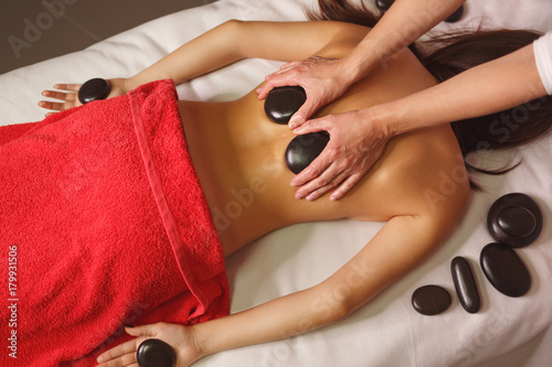Spa treatment. Hot Stone Massage