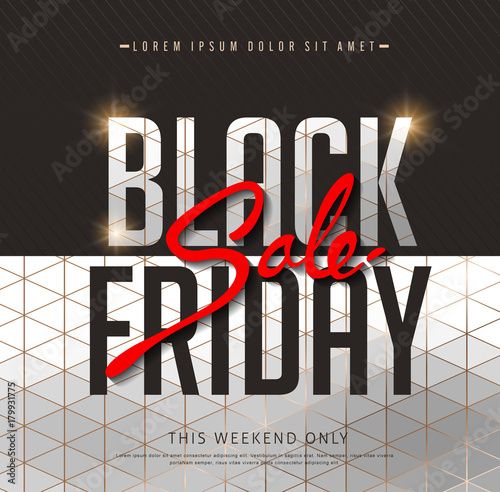 Black Friday sale inscription design template. Black Friday banner. Vector illustration