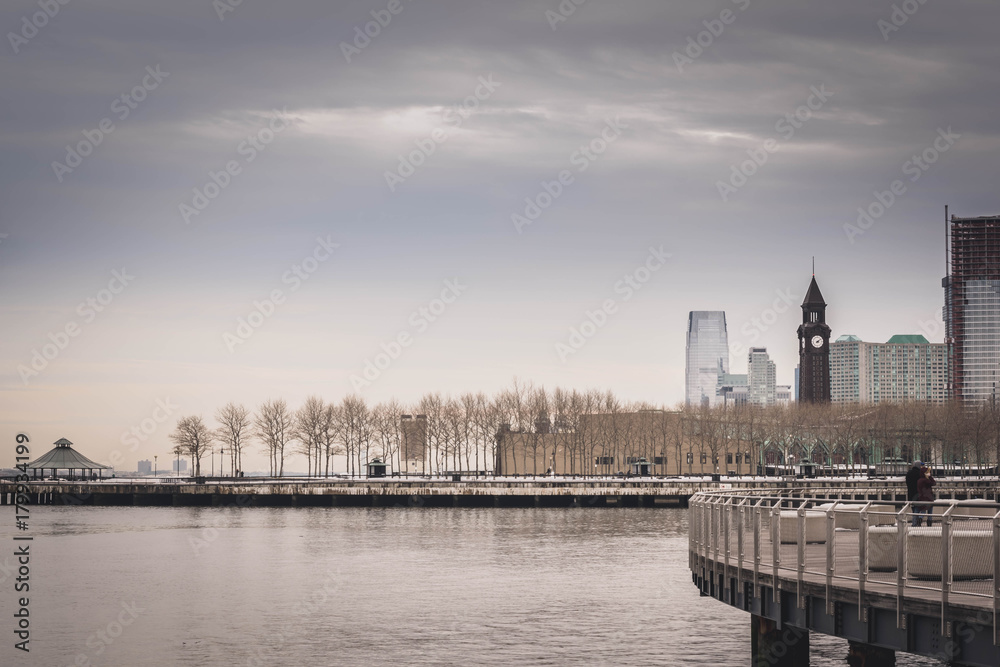 Fototapeta premium Rain is coming - Beautiful Cloudy Day near New York