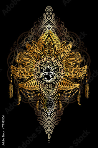 lotos tattoo vector