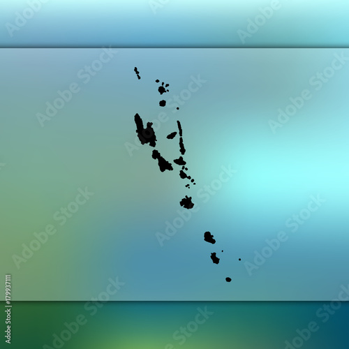 Vanuatu map. Blurred background with silhouette of Vanuatu map. Vector silhouette of Vanuatu map