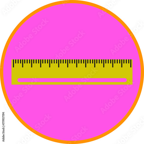 Ruler, flat art vector style object. 