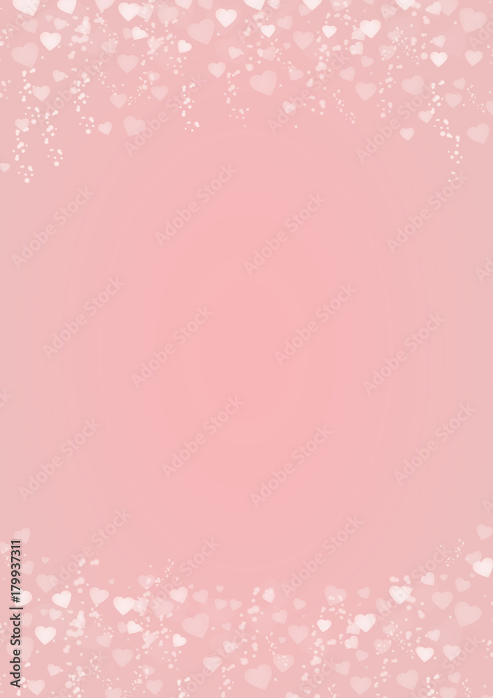 Pink background with hearts header and footer Pink background with hearts header and footer