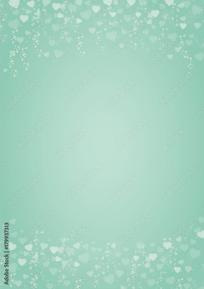 mint green background with hearts header and footer mint green background with hearts header and footer