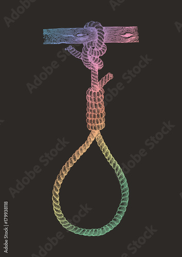 Vintage hangman hand drawing,Symbol of death