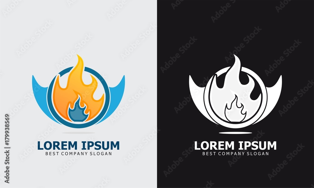 circle fire cartoon logo circle fire cartoon logo