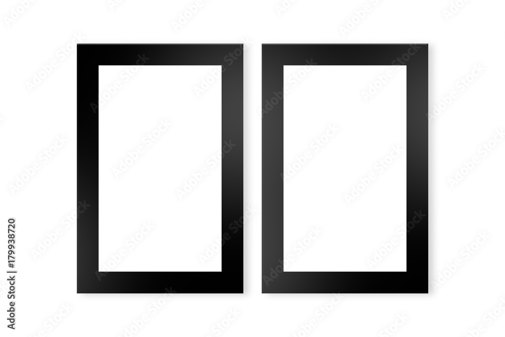 Realistic Black Picture Frame on Wall Realistic Black Picture Frame on Wall