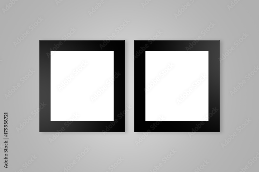 Realistic Black Picture Frame on Wall Realistic Black Picture Frame on Wall